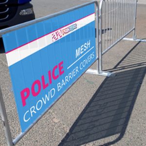 Police Crowd Barrier Covers & Banners – PVC Mesh